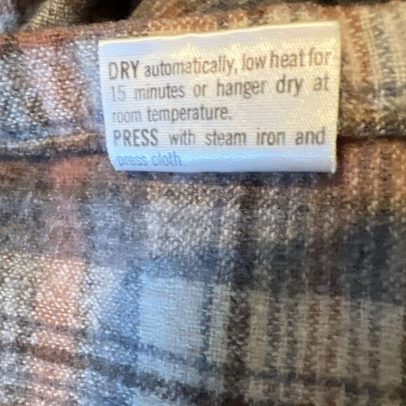 Vintage Pendleton Board Shirt Size M Virgin Wool Brown Tan Plaid US Made 60s 70s - Picture 6 of 13